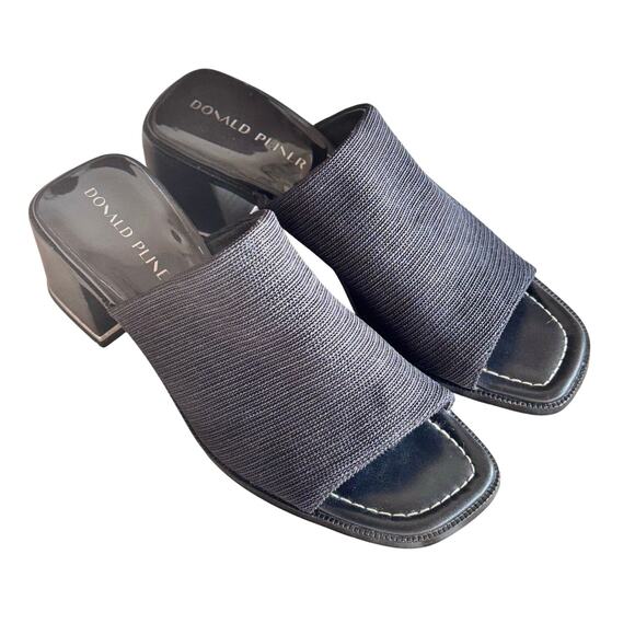 Donald J Pliner JAYLYN Stretch Mule Sandal Black Fabric Block Heel 8.5 - Picture 4 of 13